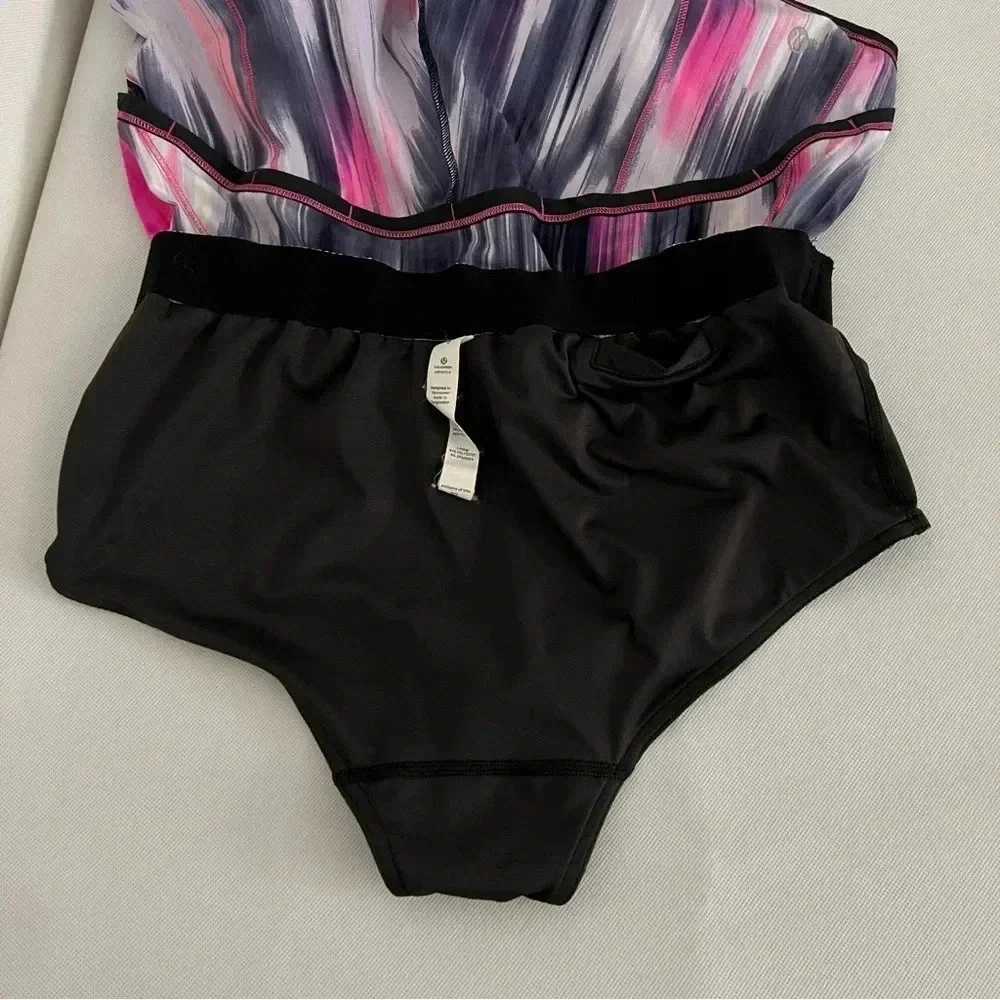 Lululemon Run Roll Down Size 6 Short Mirage Deep Indigo Built -In Underwear